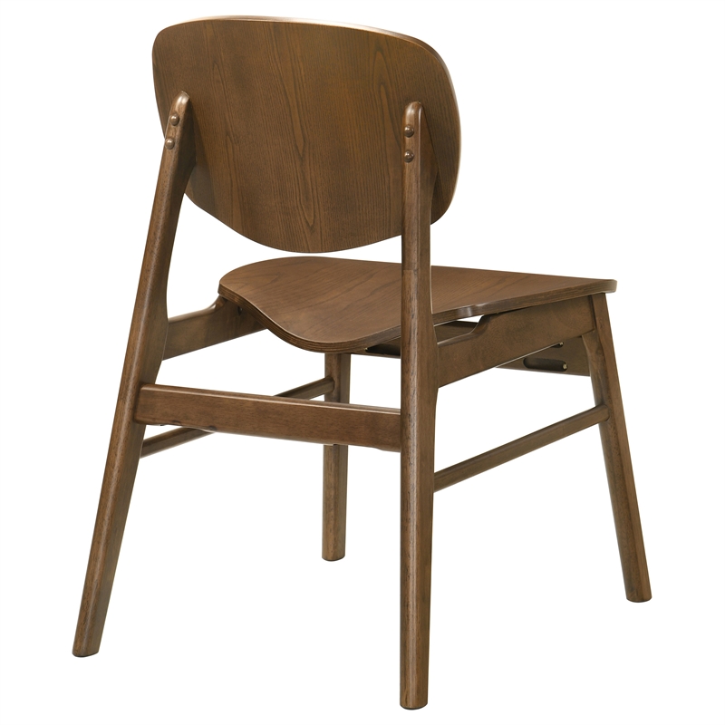 Coaster Benford 18'' Mid-Century Wood Dining Side Chair in Dark Brown