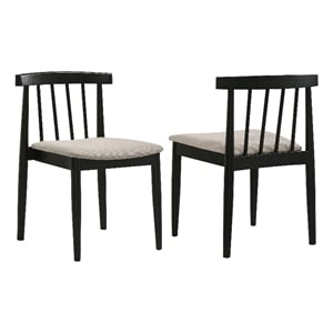Coaster Cullen 18&quot Wood and Fabric Dining Side Chair in Black/Wheat