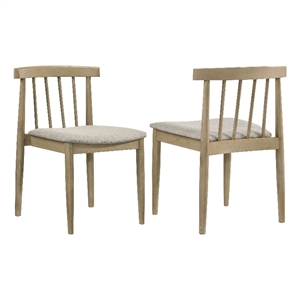 Coaster Cullen 18&quot Wood and Fabric Dining Side Chair in Natural Oak/Wheat