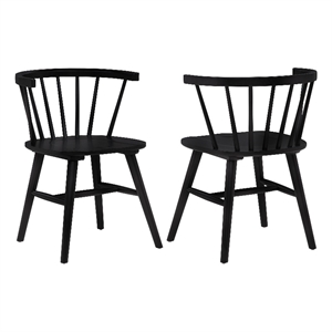 Coaster Jeffries 18&quot Mid-Century Wood Windsor Dining Side Chair in Black