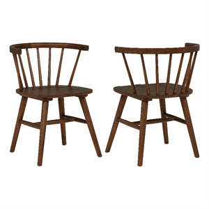 Coaster Jeffries 18&quot Mid-Century Wood Windsor Dining Side Chair in Walnut