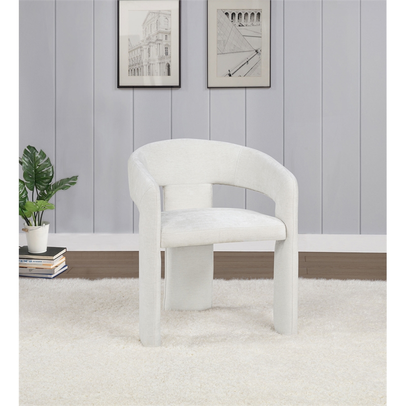 Coaster Carlow 17.75'' Fabric Upholstered Dining Arm Chair in White