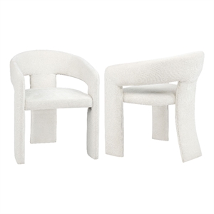 Coaster Carlow 17.75'' Fabric Upholstered Dining Arm Chair in White