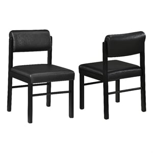 Coaster Kehoe 19'' Wood and Faux Leather Dining Side Chair in Black
