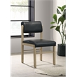 Coaster Kehoe 19'' Wood and Faux Leather Dining Side Chair in Natural Oak/Black
