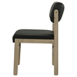 Coaster Kehoe 19'' Wood and Faux Leather Dining Side Chair in Natural Oak/Black