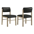 Coaster Kehoe 19'' Wood and Faux Leather Dining Side Chair in Natural Oak/Black