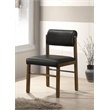 Coaster Kehoe 19'' Wood and Faux Leather Dining Side Chair in Walnut/Black