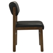 Coaster Kehoe 19'' Wood and Faux Leather Dining Side Chair in Walnut/Black