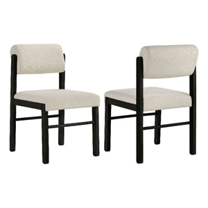 Coaster Kehoe 19'' Wood and Fabric Dining Side Chair in Black/Cream