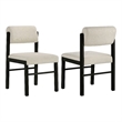 Coaster Kehoe 19'' Wood and Fabric Dining Side Chair in Black/Cream
