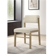 Coaster Kehoe 19'' Wood and Fabric Dining Side Chair in Natural Oak/Cream