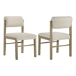 Coaster Kehoe 19'' Wood and Fabric Dining Side Chair in Natural Oak/Cream
