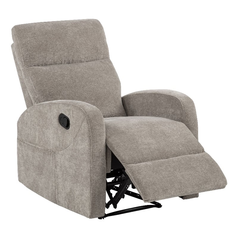 Coaster Hamilton Transitional Chenille Manual Glider Recliner in Sand