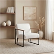 Coaster Monsen Mid-Century Modern Fabric Upholstered Accent Chair in Ivory/Black