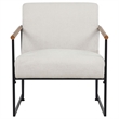 Coaster Monsen Mid-Century Modern Fabric Upholstered Accent Chair in Ivory/Black