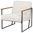Coaster Monsen Mid-Century Modern Fabric Upholstered Accent Chair in Ivory/Black