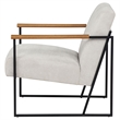Coaster Monsen Mid-Century Modern Fabric Upholstered Accent Chair in Ivory/Black