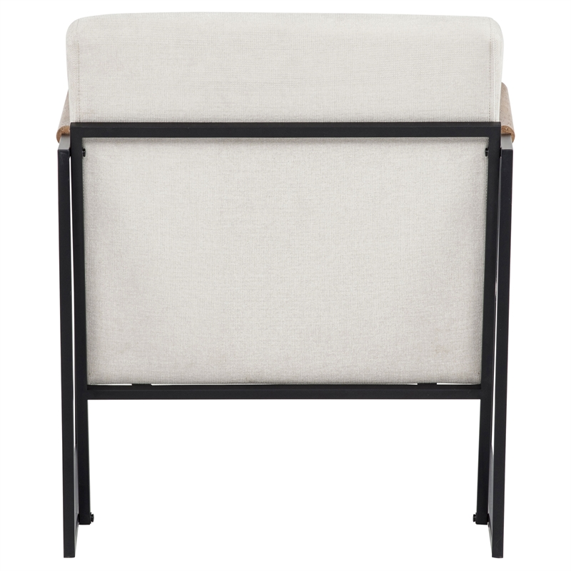 Coaster Monsen Mid-Century Modern Fabric Upholstered Accent Chair in Ivory/Black