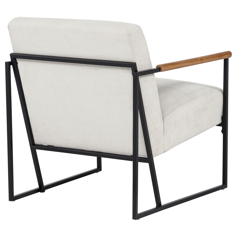 Coaster Monsen Mid-Century Modern Fabric Upholstered Accent Chair in Ivory/Black