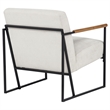 Coaster Monsen Mid-Century Modern Fabric Upholstered Accent Chair in Ivory/Black