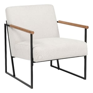 Coaster Monsen Mid-Century Modern Fabric Upholstered Accent Chair in Ivory/Black