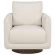 Coaster Iris Contemporary Fabric Upholstered Swivel Accent Chair in Ivory
