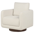 Coaster Iris Contemporary Fabric Upholstered Swivel Accent Chair in Ivory