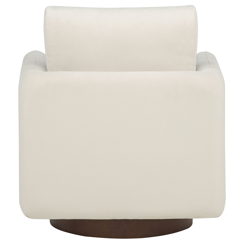 Coaster Iris Contemporary Fabric Upholstered Swivel Accent Chair in Ivory