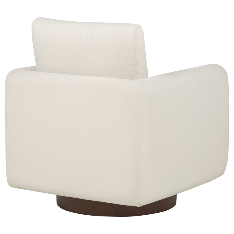 Coaster Iris Contemporary Fabric Upholstered Swivel Accent Chair in Ivory