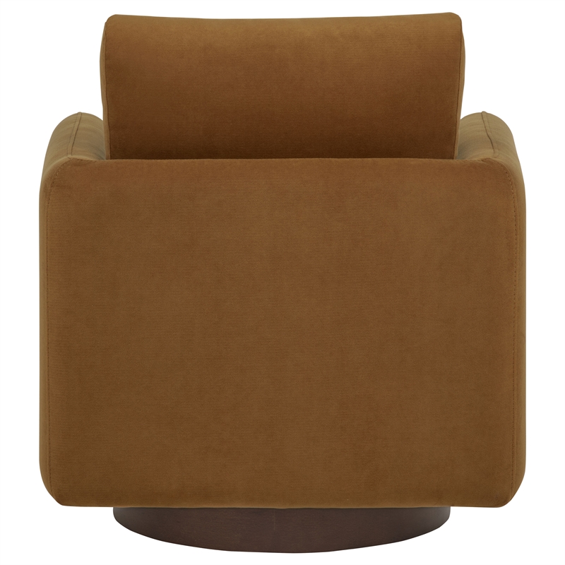 Coaster Iris Contemporary Fabric Upholstered Swivel Accent Chair in Rust