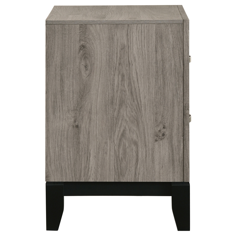 Coaster Valen 2-Drawer Wood Nightstand Bedside Table in Light Taupe