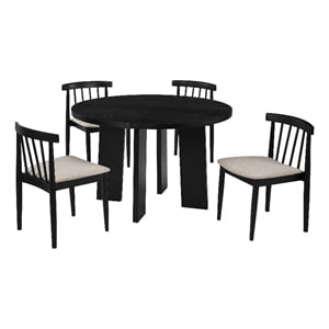 Coaster Strouse 5-Piece Wood Dining Set with Spindle Chair in Wheat/Black