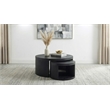 Coaster Sweeney 2-Piece Round Wood Occasional Nesting Table Set in Black