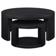 Coaster Sweeney 2-Piece Round Wood Occasional Nesting Table Set in Black