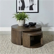 Coaster Sweeney 2-Piece Round Wood Occasional Nesting Table Set in Dark Walnut