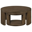 Coaster Sweeney 2-Piece Round Wood Occasional Nesting Table Set in Dark Walnut