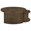 Coaster Sweeney 2-Piece Round Wood Occasional Nesting Table Set in Dark Walnut