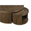 Coaster Sweeney 2-Piece Round Wood Occasional Nesting Table Set in Dark Walnut