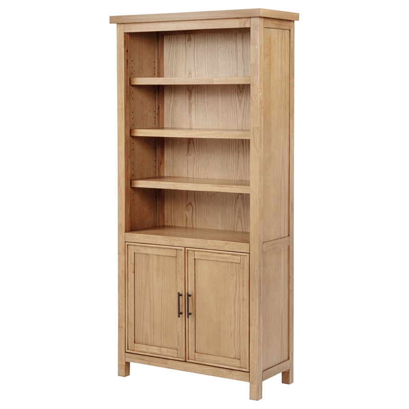 Coaster Vermes 2-Door Transitional Wood Office Cabinet Bookcase in Light Ash