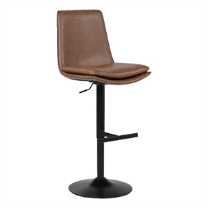 Coaster Eldridge 25&quot Faux Leather Upholstered Adjustable Bar Stool in Coffee