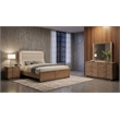Coaster Leanne 4-Piece Wood Queen LED Bedroom Set in Light Oak/Off White
