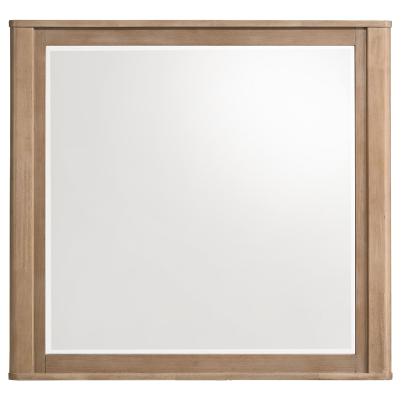 Coaster Leanne 4-Piece Wood Queen LED Bedroom Set in Light Oak/Off White