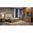 Coaster Leanne 5-Piece Wood Queen LED Bedroom Set in Light Oak/Off White