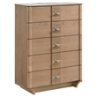 Coaster Leanne 5-Piece Wood Queen LED Bedroom Set in Light Oak/Off White