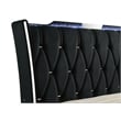 Coaster Lorient 4-Piece Velvet Queen Fireplace LED Bedroom Set in Black