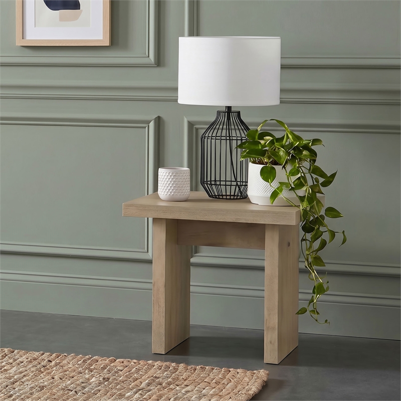 Coaster Decker Square Wood Occasional Side End Table in Natural Oak
