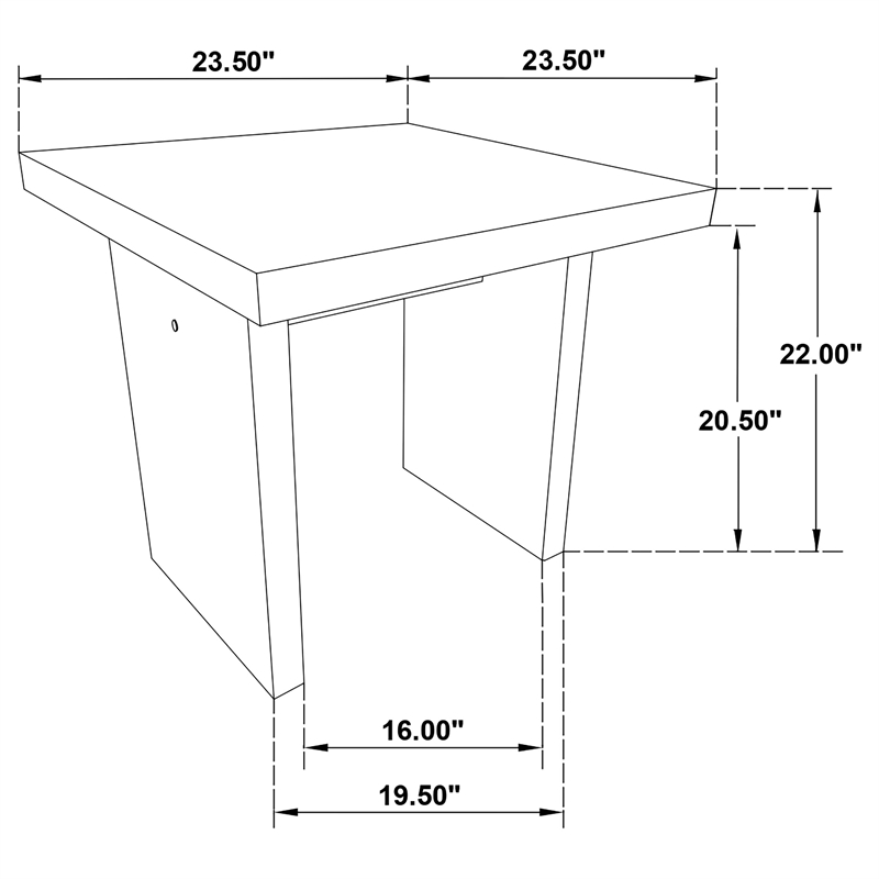 Coaster Decker Square Wood Occasional Side End Table in Natural Oak
