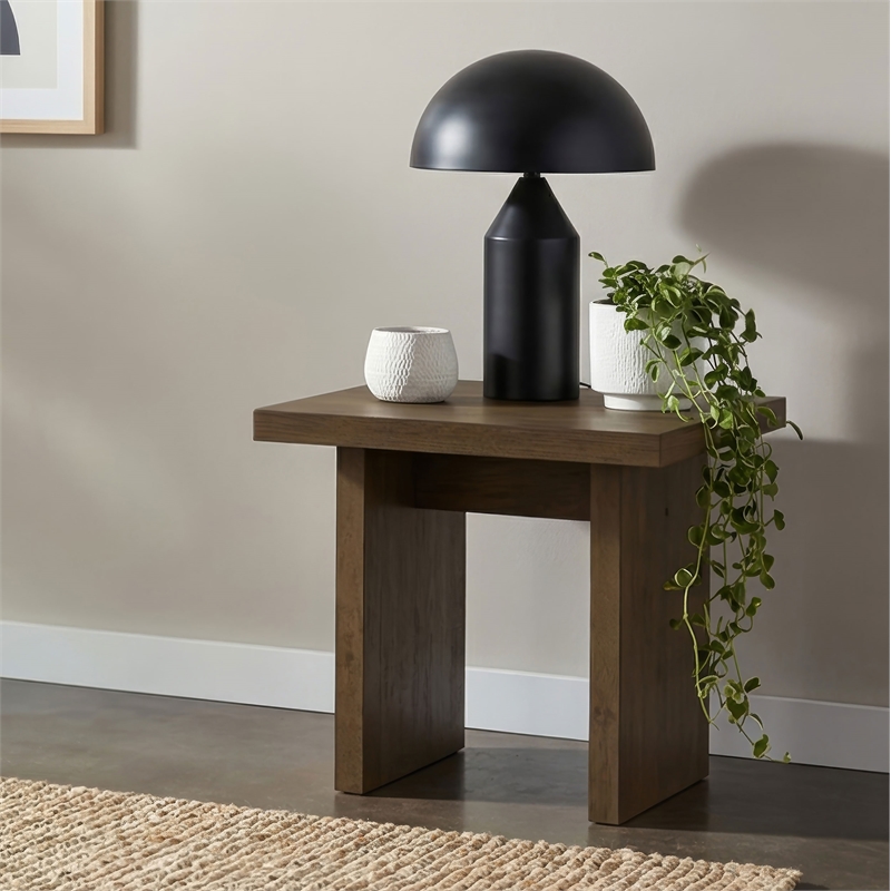 Coaster Decker Square Wood Occasional Side End Table in Walnut