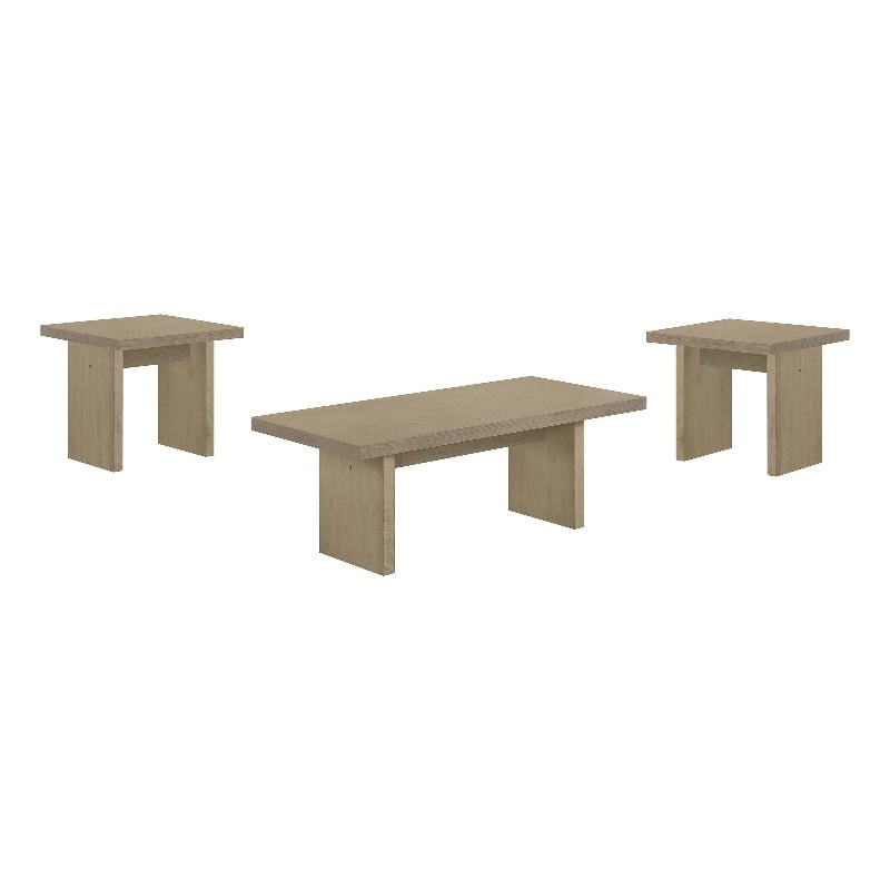Coaster Decker 3-Piece Transitional Wood Coffee and End Table Set in Natural Oak